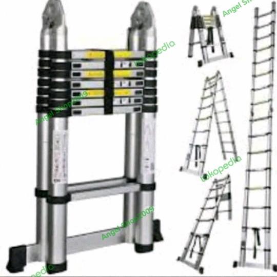 Tangga Lipat Almunium Teleskopik 6,4Double Teleskopik 6,4meter