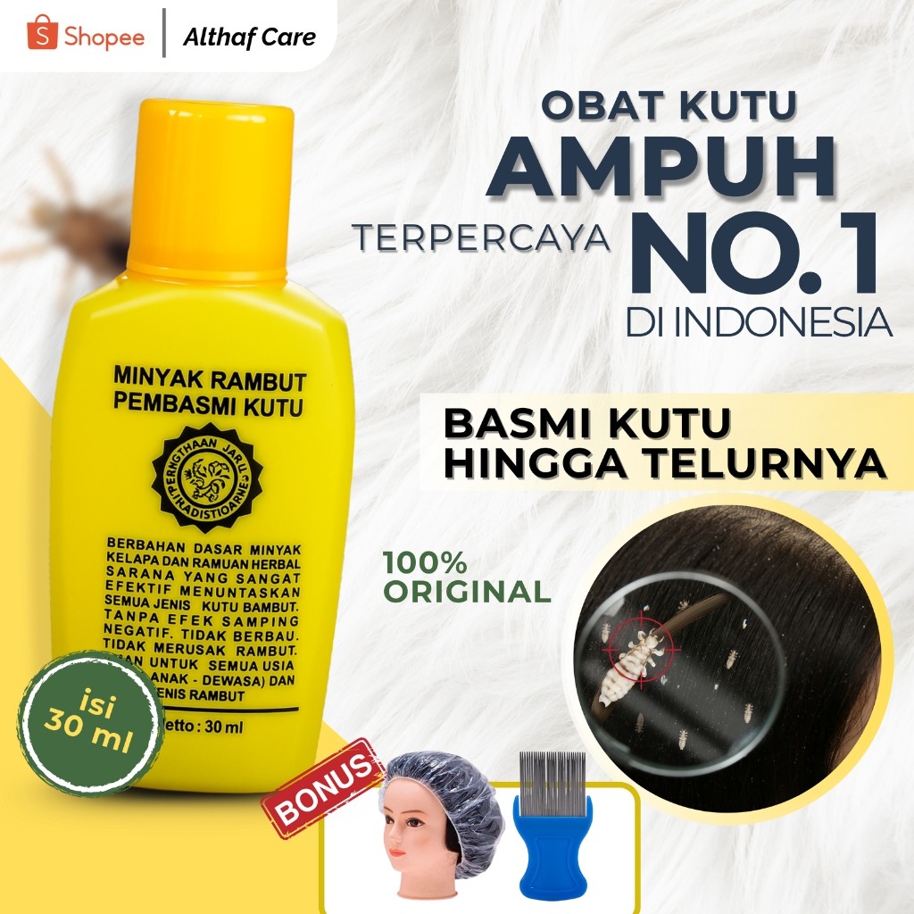 AMPUH  Obat Kutu Rambut Anak dan Dewasa Cap Tiga Jempol Minyak Rambut Pembasmi Kutu Anti Lice Hair C