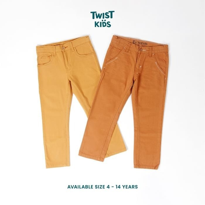 Twist Kids - Celana Panjang Anak Laki-Laki Bahan Katun Yellow Mustard