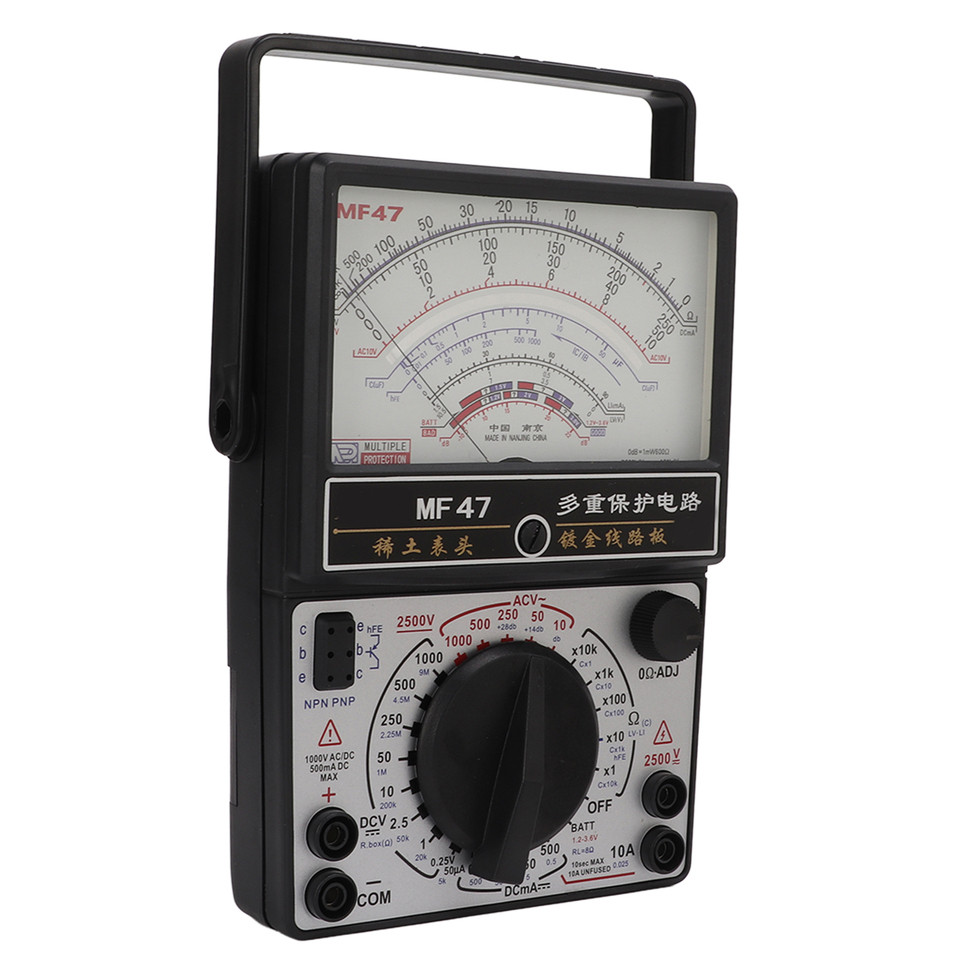 MF47 Internal Magnetic Pointer Multimeter Mechanical High-Precision Multimeter Burn Proof Full Prote