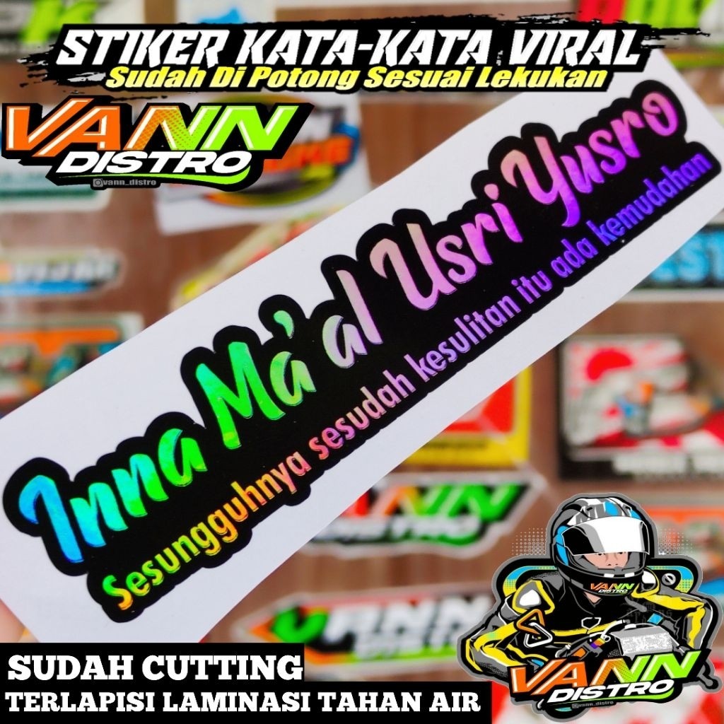 Stiker Innamal Usri Yusro Hologram
