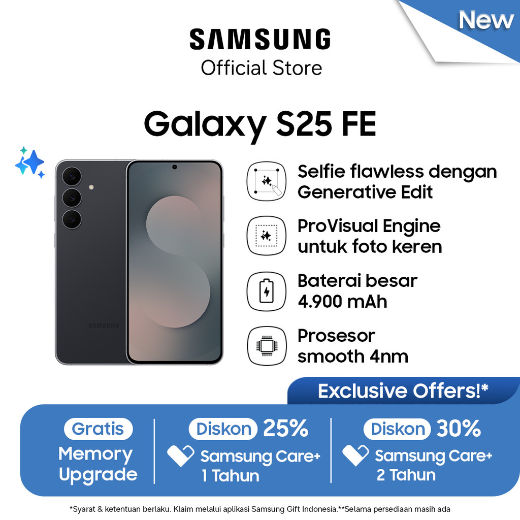 [Free Upgrade From 128GB] Samsung Galaxy S25 FE 8/256GB - Jetblack