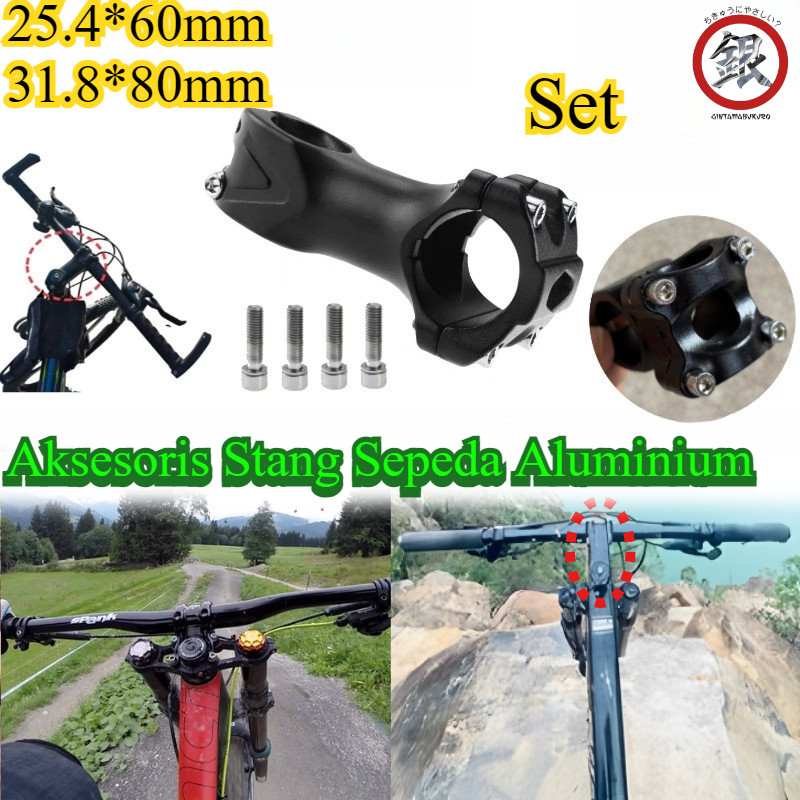 Set Aksesoris Stang Sepeda Aluminium/Komponen Peningkatan Sepeda Gunung/Handlebar Riser MTB Peninggi