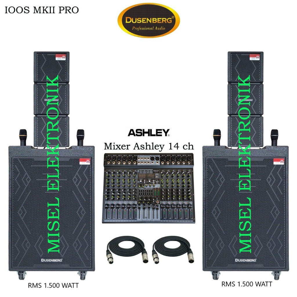 Paket Sound System Speaker Portable 15 Inch Dusenberg IOOS MKII PRO Mixer Audio 14 Ch