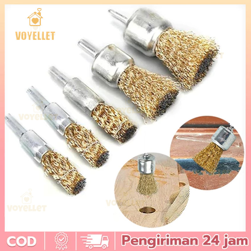 Mata Bor Sikat Baja Set Brush Kawat Bor Listrik Wire Grinder Brush Polishing