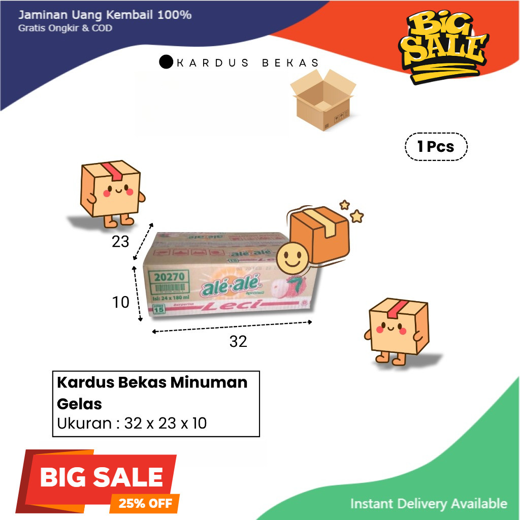 Kardus Bekas Minuman Gelas | Cocok untuk Packing Barang | Harga Murah | 1 Pcs
