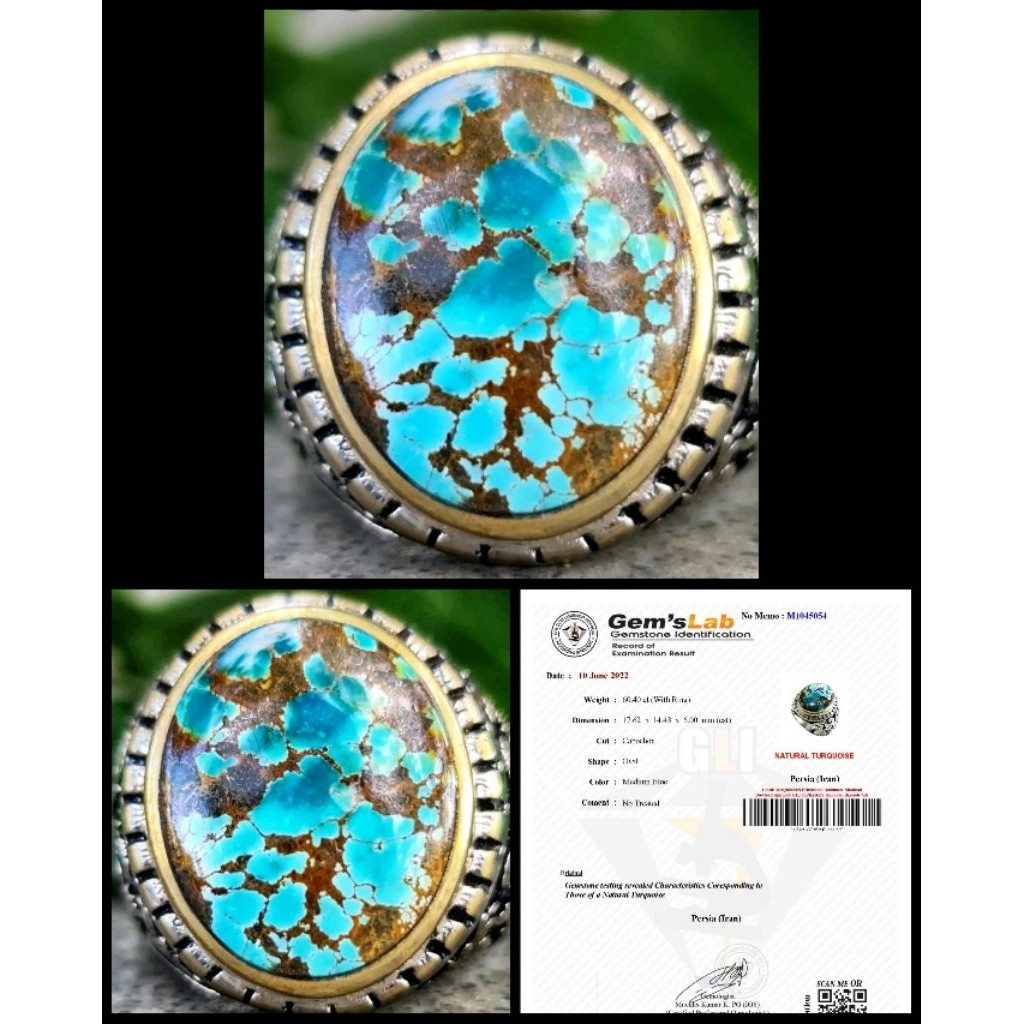 batu pirus blue persian iran asli lawasan kuno full porslen