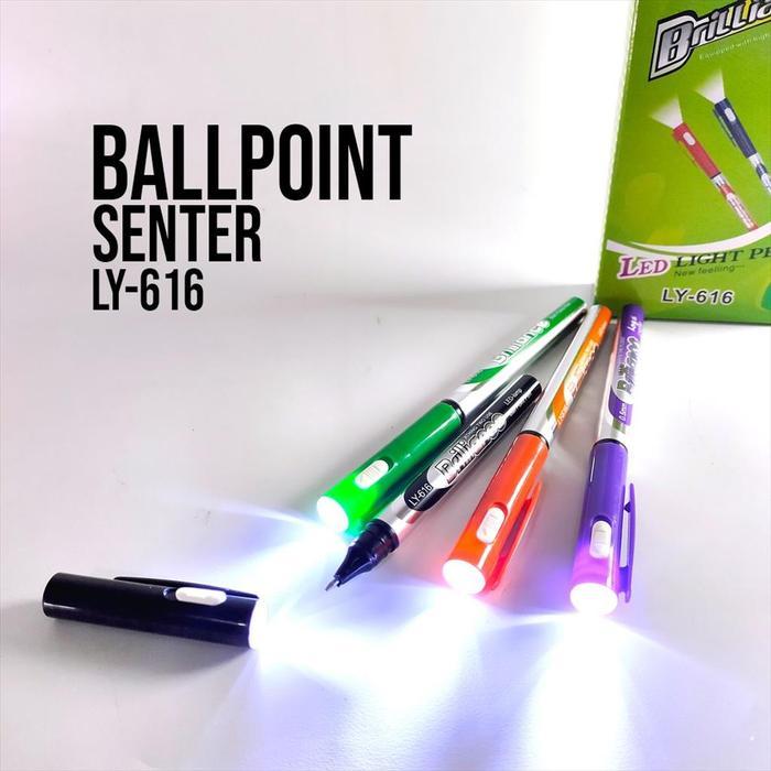 12pcs Pulpen + Senter LY616 / 1pack Pulpen Senter