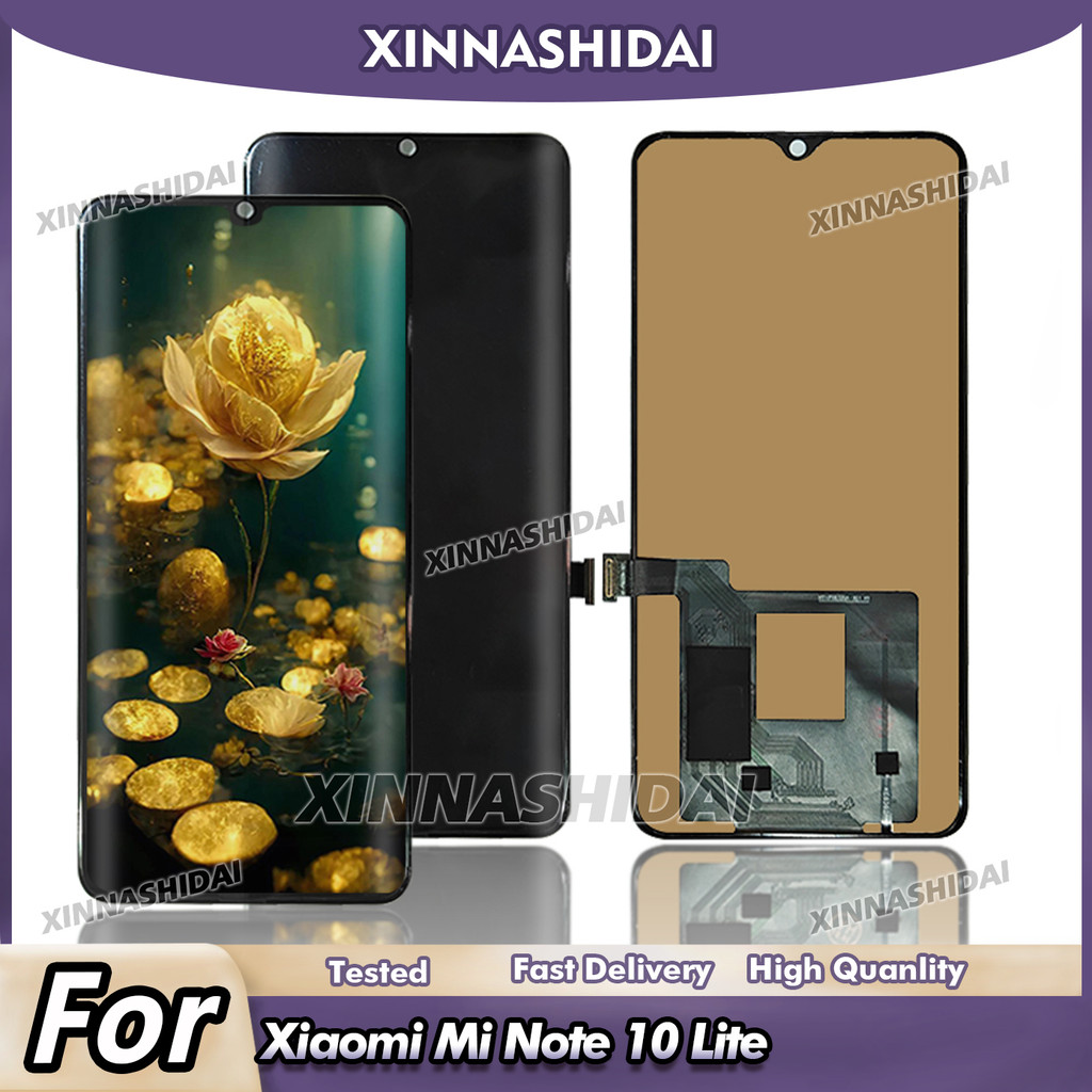 6.53" Screen For Xiaomi MI Note 10 Lite LCD splay With Frame and Battery Cover Tou Screen gitizer As