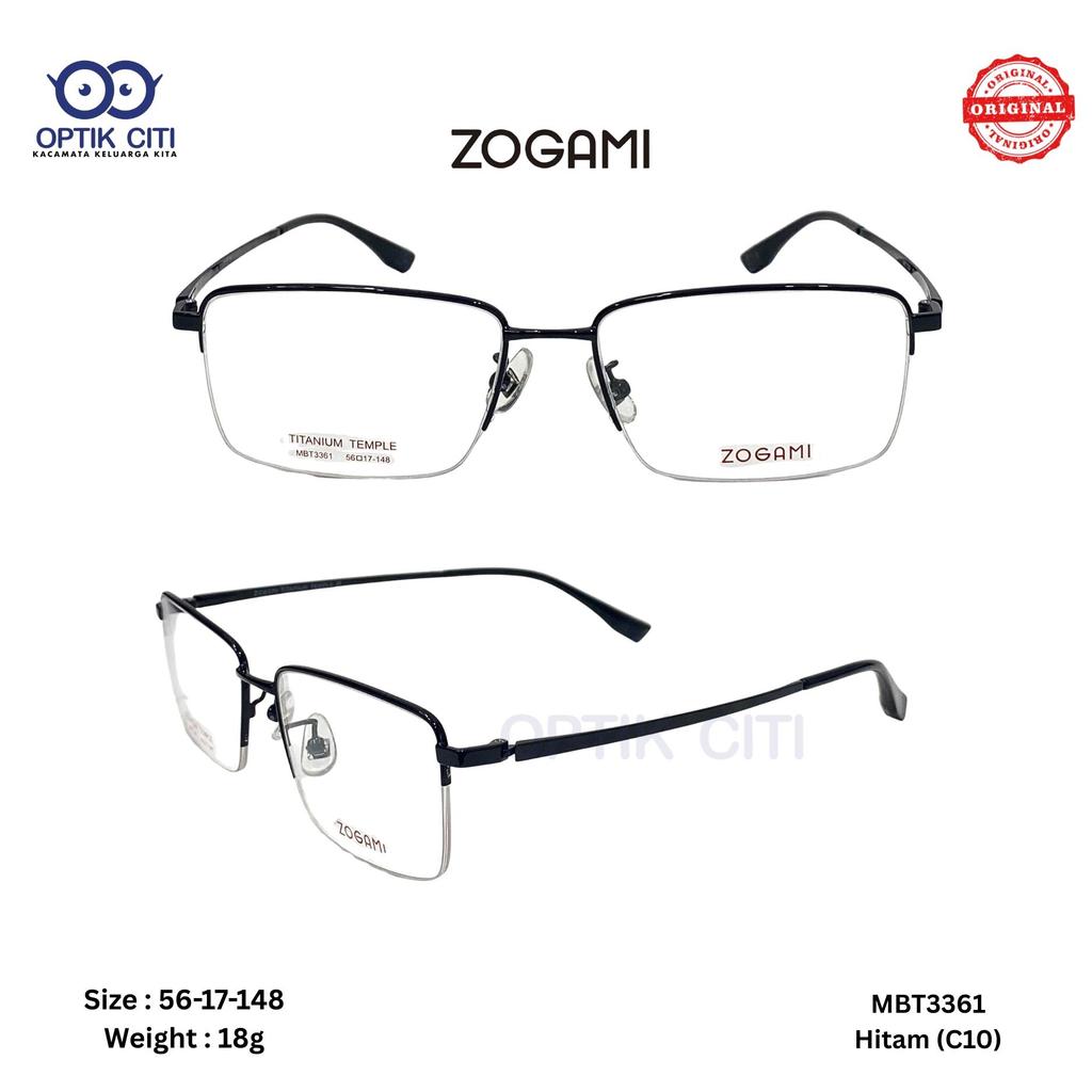 Frame Kacamata Pria Half Frame Titanium Original Zogami 3361 RIngan