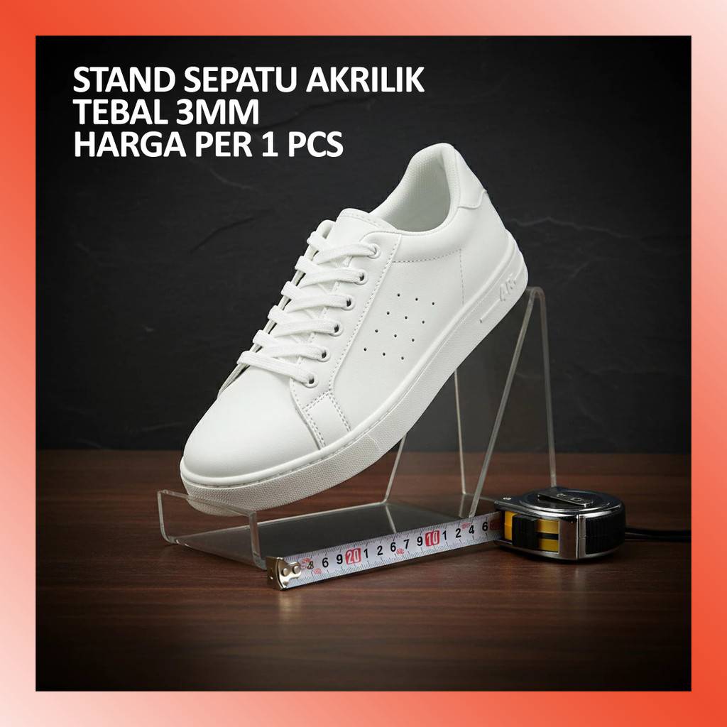 LAMMORO > GS16 Stand Sepatu Akrilik Display Rak Pajangan Sendal Heels Bening Transparan Acrylic Tas 