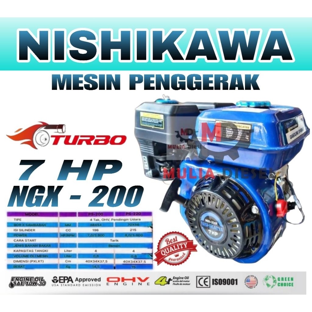 Mesin Motor Engine Penggerak GX200 TYPE GENERAL ASAHI JEPANG Mesin Penggerak Bensin Serbaguna GX200 