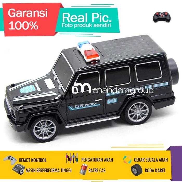Mainan Mobil Remot Kontrol RC Polisi SUV G Class City Patrol Batre Cas 1/16 Super Keren Mesin Berper