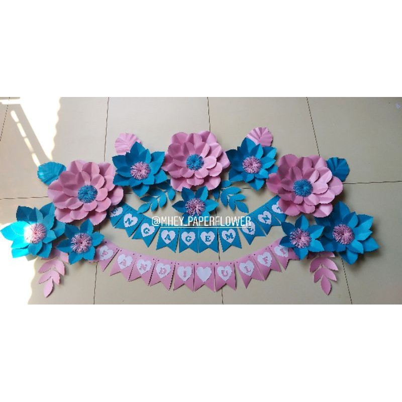 PAKET HIASAN DINDING / PAPER FLOWER / BACKDROP ULTAH BIRHDAY / BACKGROUND ACARA TUNANGAN