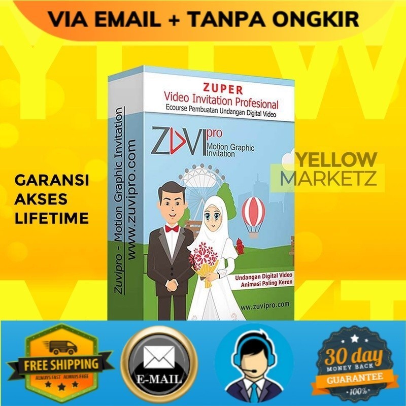 ZUVlPRO - Undangan Nikah Video Animasi Digital - Format PPT