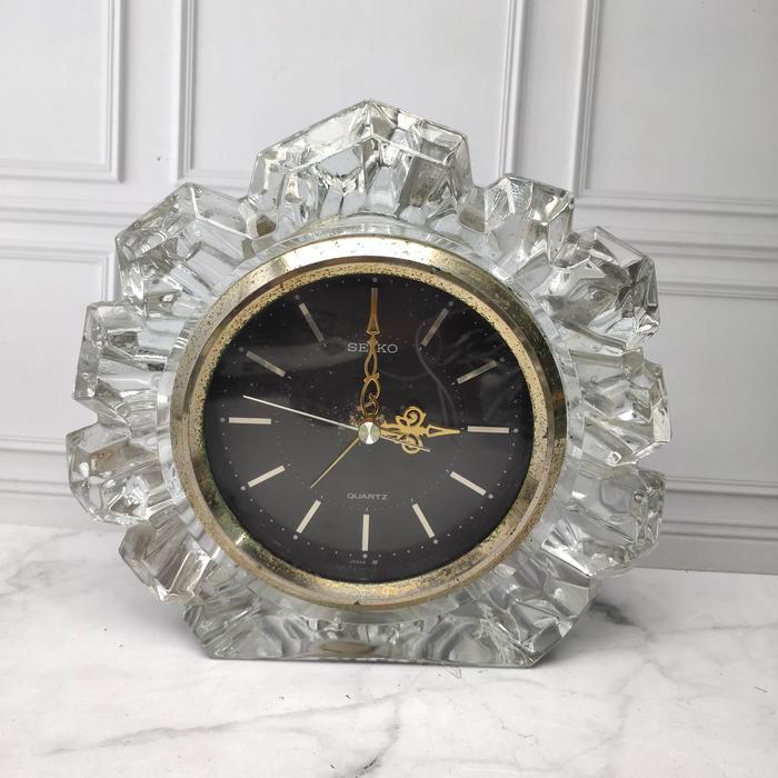 (Mati) Jam Meja Crystal Seiko Original Vintage Second