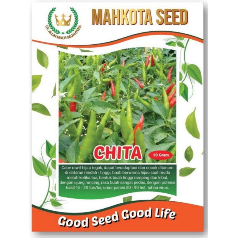 Benih Cabe Rawit Hijau Tegak CHITA 10 Gram Biji Bibit MAHKOTA SEED