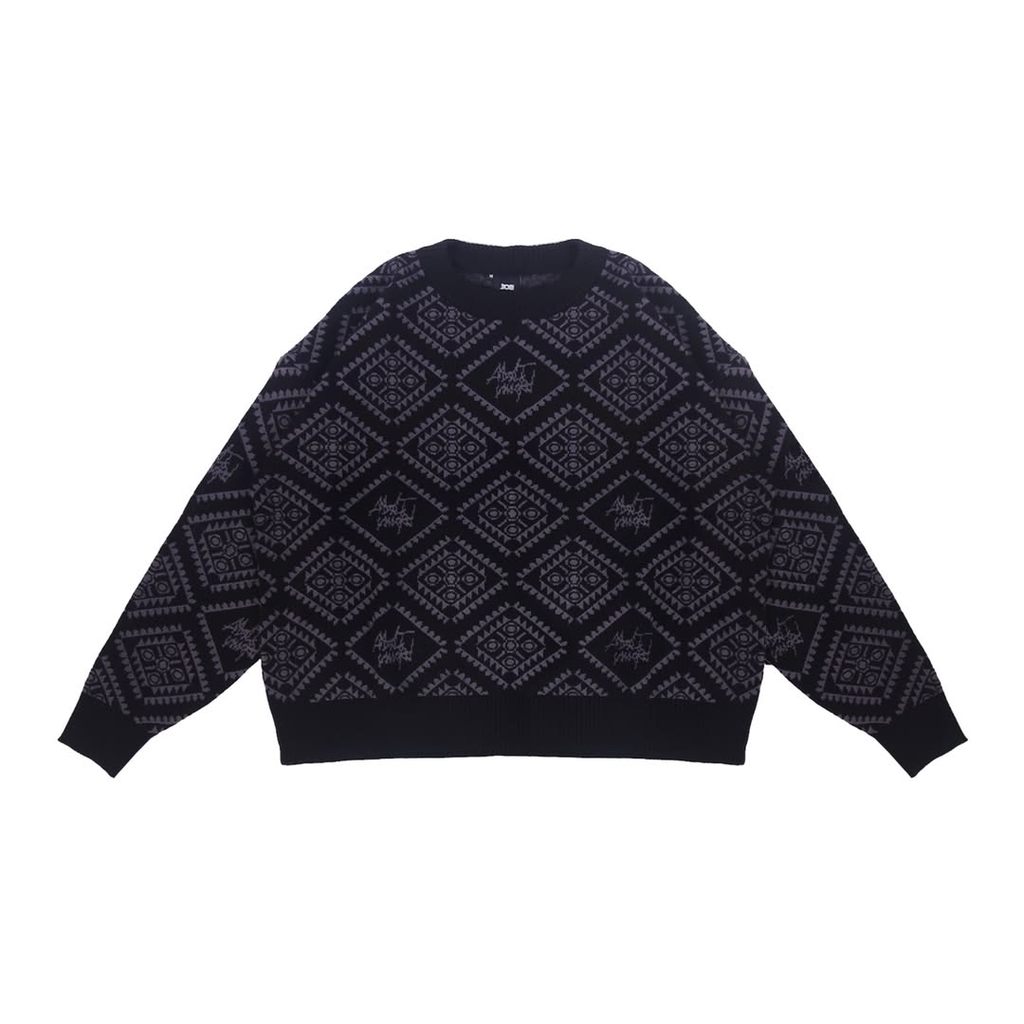 308 ABSLTUNSCRD - CREWNECK KNIT NAVAJO TAG LOGO - GREY