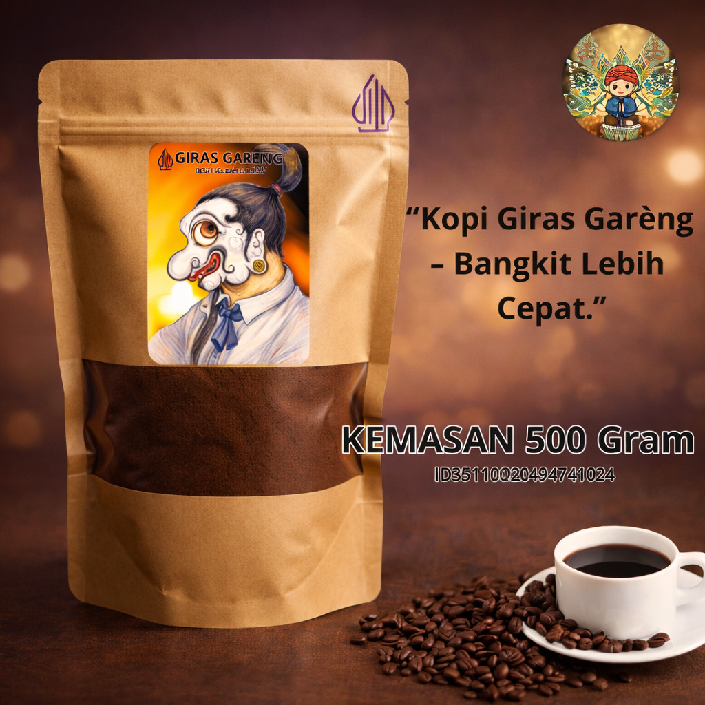 Promo bubuk kopi giras Gareng kemasan 500 Gram nikmat mantap lezat kopi bubuk giras gareng bubuk kop