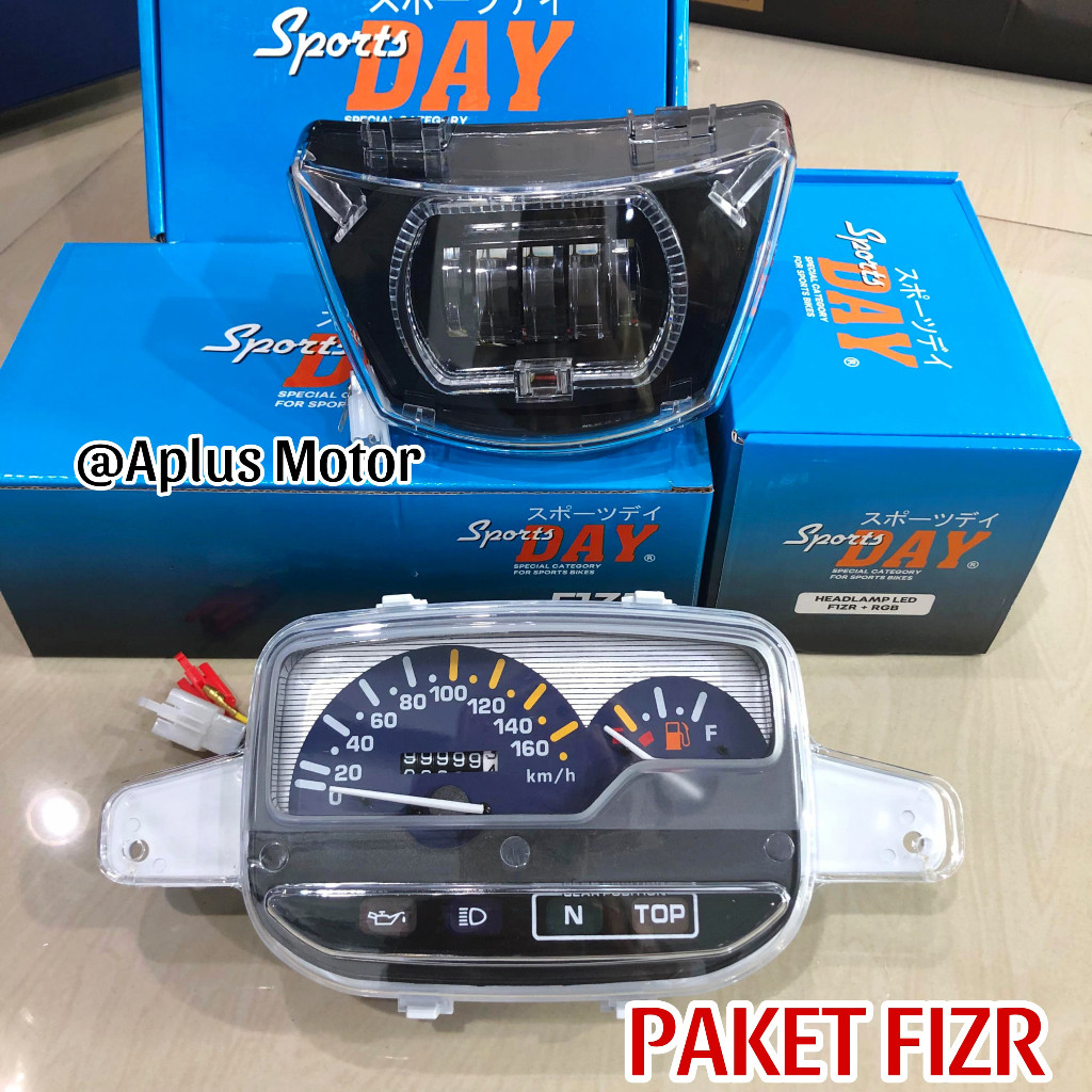 PAKET FIZR LAMPU DEPAN LED FIZR SPIDO SPEEDOMETER FIZR SET LAMPU LED SPORTSDAY