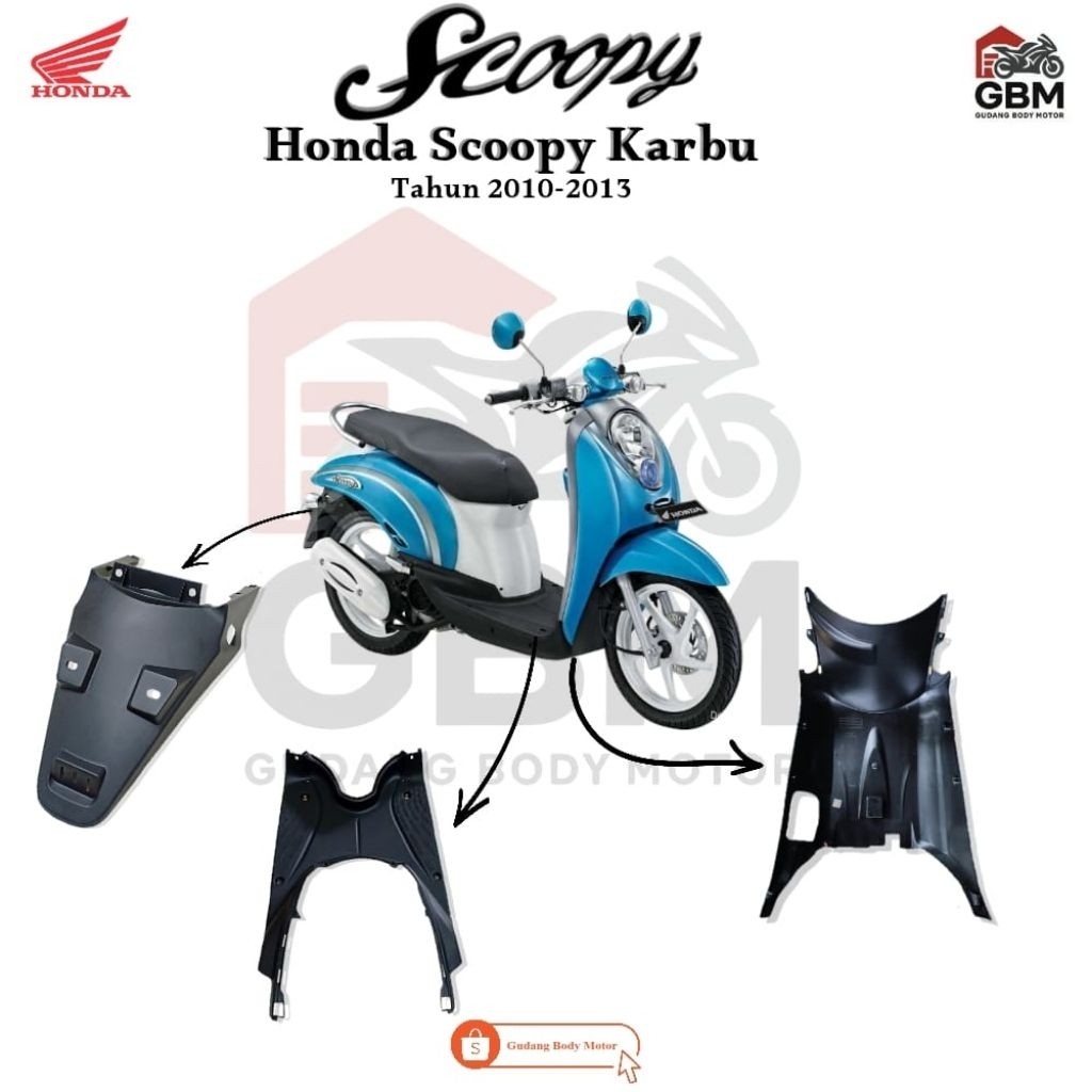 Body Motor Honda Scoopy Karburator KYT 2010 2011 2012 2013 Cover Body kasar Scoopy Karburator