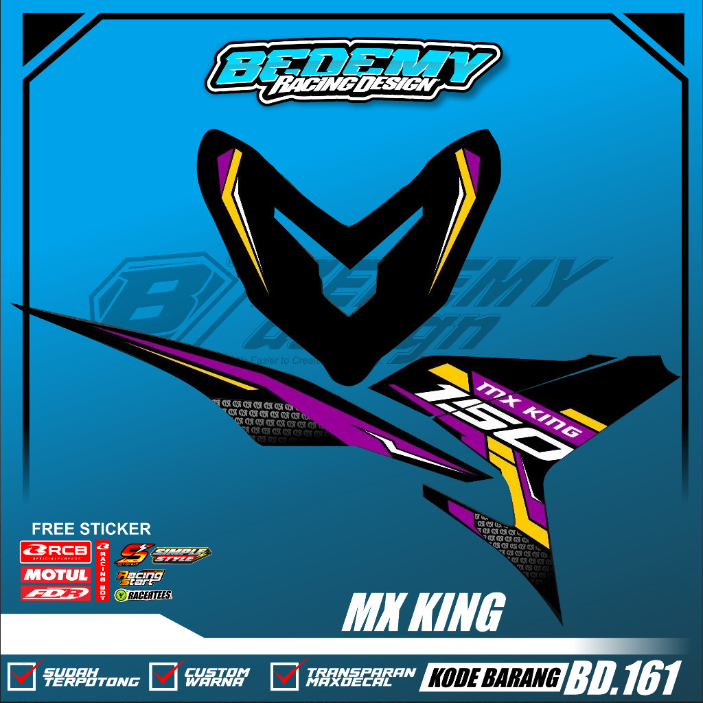 Stiker Striping MX KING Transpararan Premium Maxdecal Custom / Striping Transapran MX King Custom Na