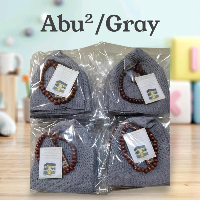 1Kodi-20Pcs Oleh Oleh Haji-Umroh Sudah Kemas Plastik Dalamnya Berisi 1 Peci 1 Tasbih 33Butir & Kartu