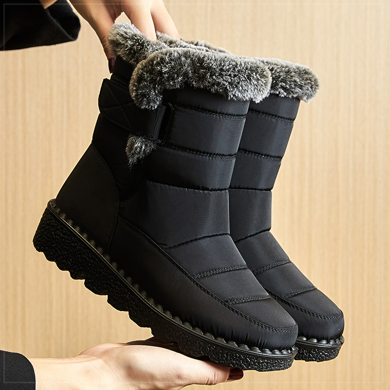 Boots Woman Korean Style Fur Boots Snow Women's Winter Shoes Super Warm Women Middle Boots Winter Fo