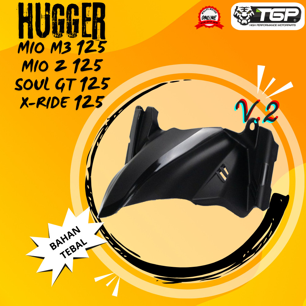 Spakbor kolong hugger belakang motor Yamaha Mio M3, Mio Z, Soul GT 125, X-Ride 125, Fino 125 warna h