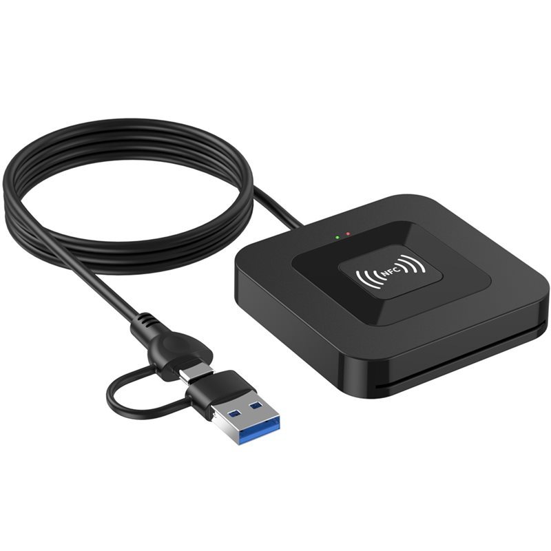 CABEIC Card Reader 2In1 USB 20 Smart Card Reader Featuring Contact And NFC Technology For Bank ATM T