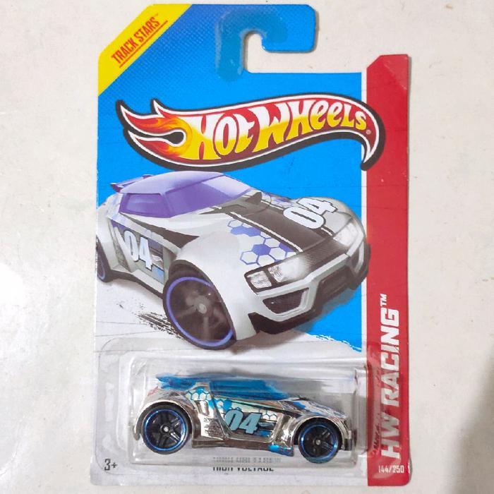 Mainan Hot Wheels High Voltage chrome tampo 04 2014 HW Racing base besi rare