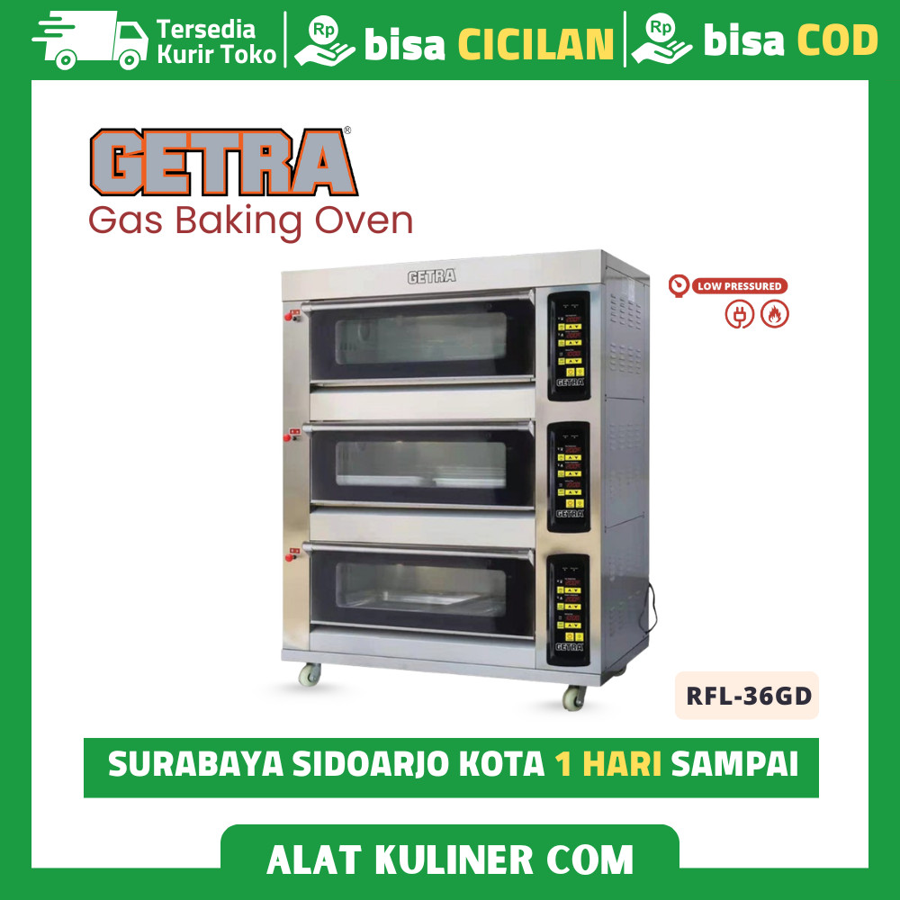 Oven Gas Getra RFL-36GD Oven Gas 3 Deck 6 Tray Garansi Resmi