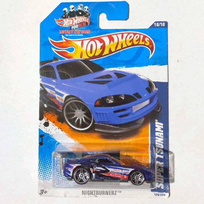 Mainan Hot Wheels Super Tsunami biru 2011 Nightburnerz rare