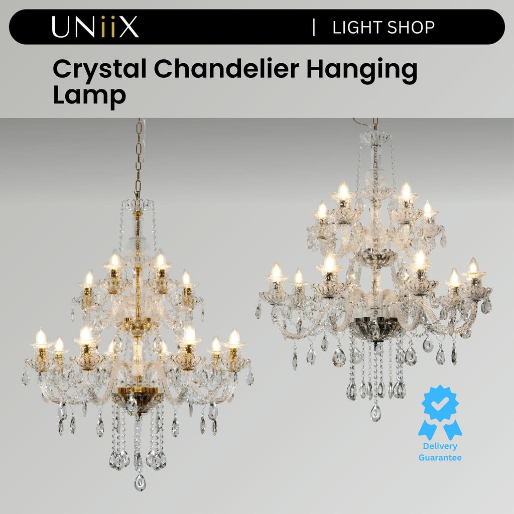 UNiiX - LG908 | Lampu Gantung Chandelier Kristal Untuk Ruang Tamu Lampu Gantung Chandelier Klasik Un