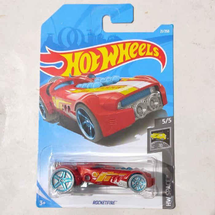Mainan Hot Wheels RocketFire Rocket Fire merah 2018 HW Space base besi rare