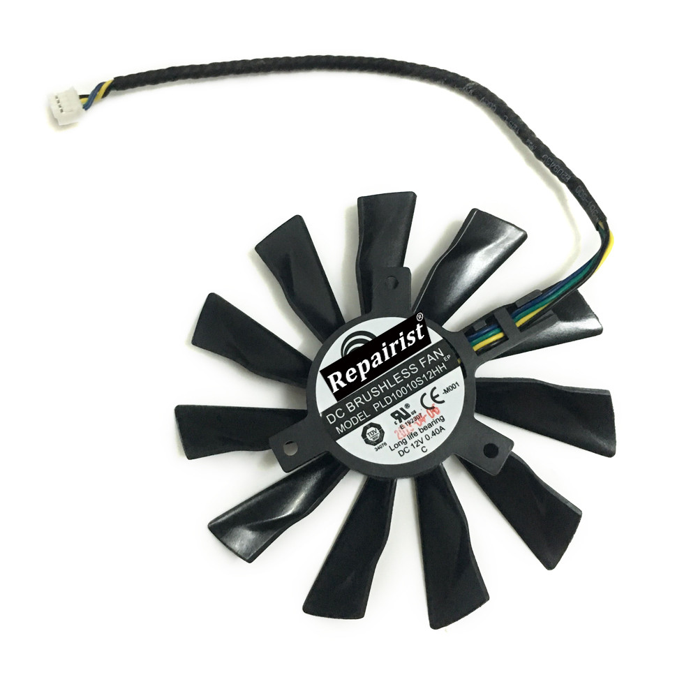 GPU Cooler 95mm 4 Pin PLD10010S12HH Graphics Card Fan For Radeon MSI GTX 770 760 R9 280X 290X As Rep