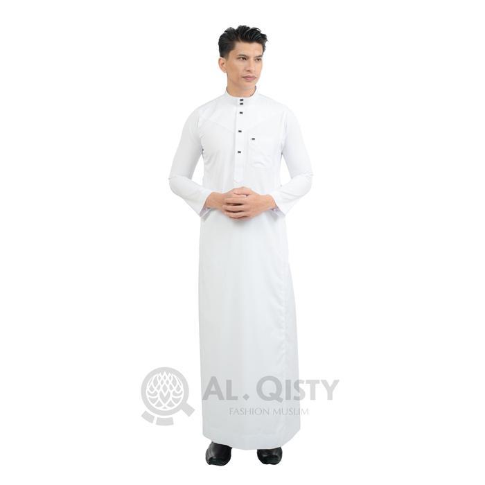 Jubah Pria Muslim Dewasa Polos Jubah "Almalik" - Putih, L
