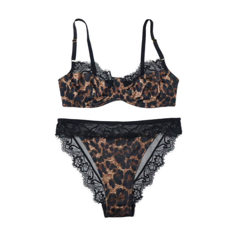 Gentle Trap COD  Bra Renda Transparan Motif Leopard Seksi