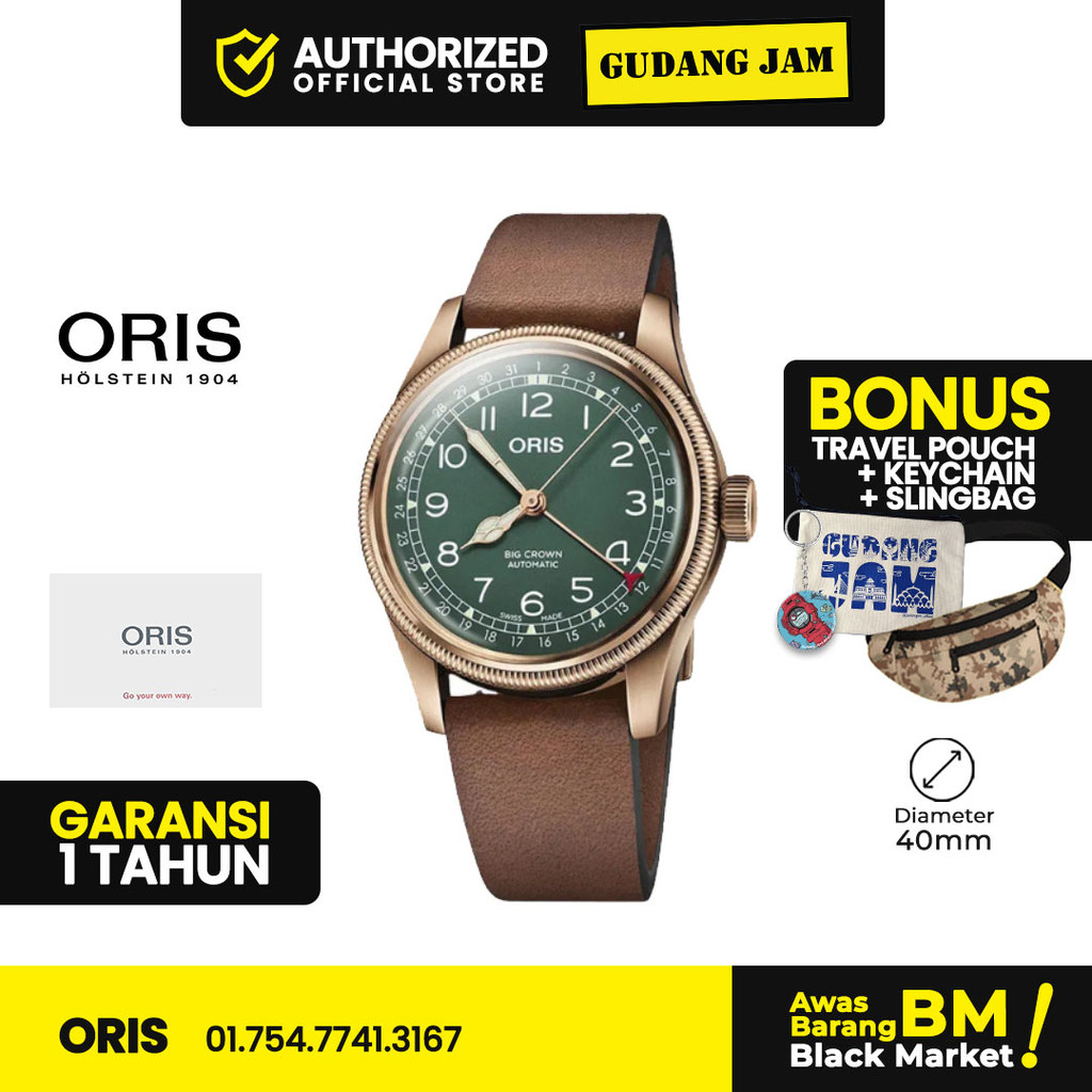 Oris Big Crown Pointer Date Anniversary Edition Jam Tangan Pria 01-754-7741-3167 Leather