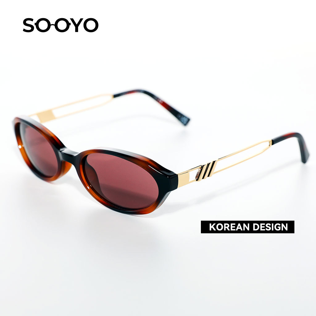 SOOYO Kacamata Hitam Kece Wanita Hijab Premium Motif Macan Gagang Besi Emas OOTD