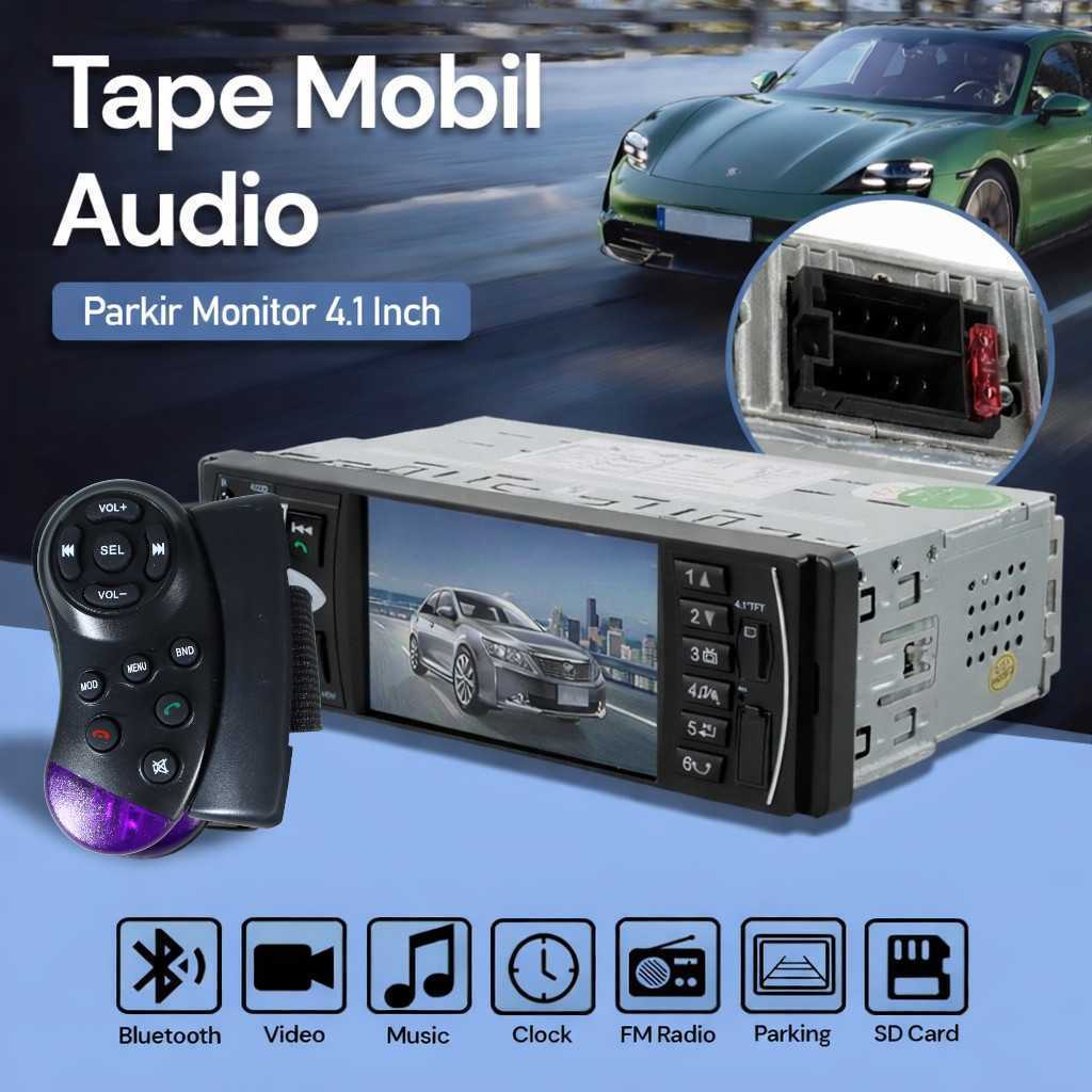 (wow05) Tape Audio Mobil Bluetooth MP5 Player Layar Parkir Monitor 4.1 Inch 4022D Support Video 1080