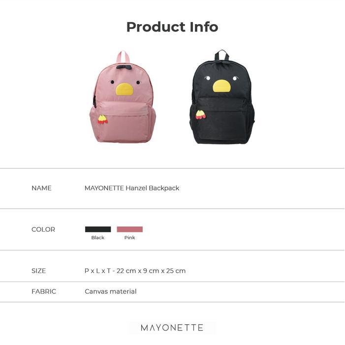 MAYONETTE Hanzel Backpack - Tas Punggung - Hitam