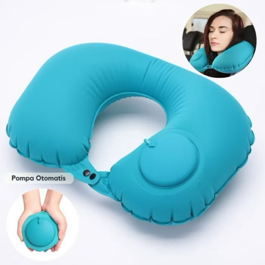 HargaGrosir Bantal Leher Pompa Otomatis Tanpa Tiup Bantal Mobil Pompa Otomatis Bantal Travel Pompa O