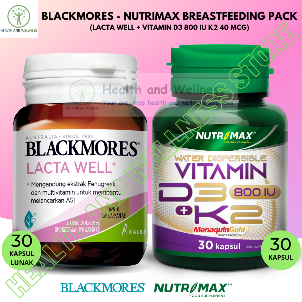 BLACKMORES LACTA WELL LACTAWELL KAPSUL LUNAK NUTRIMAX VITAMIN D3 800 IU K2 40 MCG KAPSUL PAKET