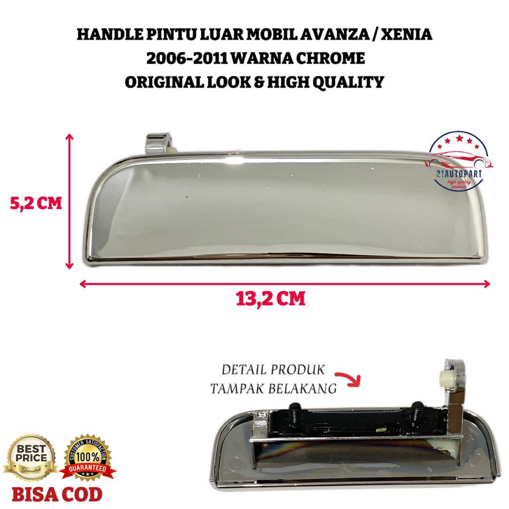 Handle Pintu Luar Mobil Avanza / Xenia / Grandmax 2006-2011 Full Chrome High Quality