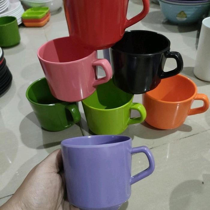 Cangkir Kopi Melamin 6 PCS ( Garansi Pecah Ganti Baru - Kitchenware Berkualitas Tinggi 200ML , beran