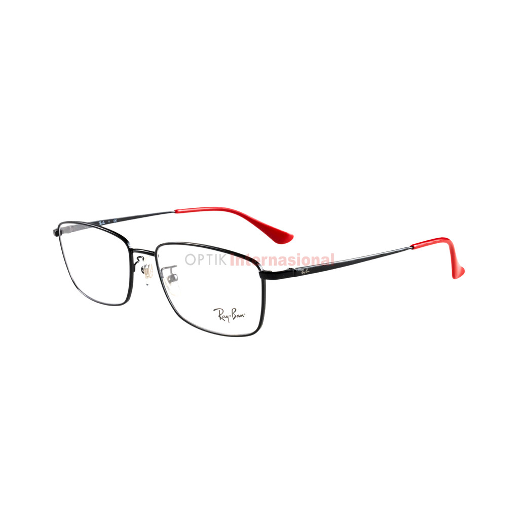 RAYBAN RB6436D C2509 Kacamata Frame  Black Red Original Metal Sporty Slim