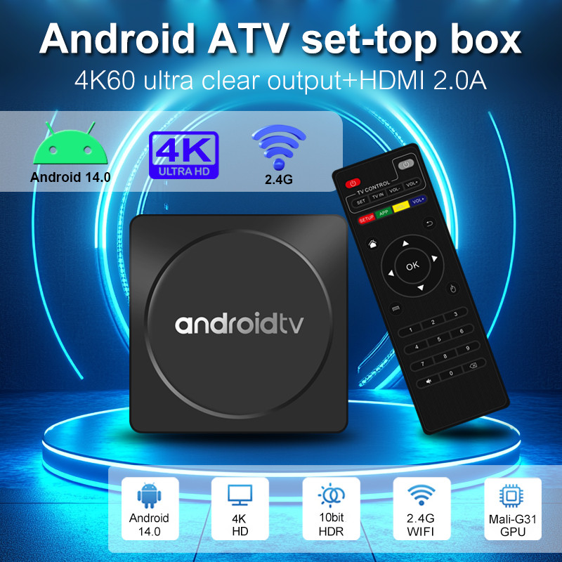 Android TV Box MX10 K1 1GB RAM 8GB eMMC Flash Allwinner H313 Android 14 Wi-Fi 2.4G/5G + BT5.0 Fire T