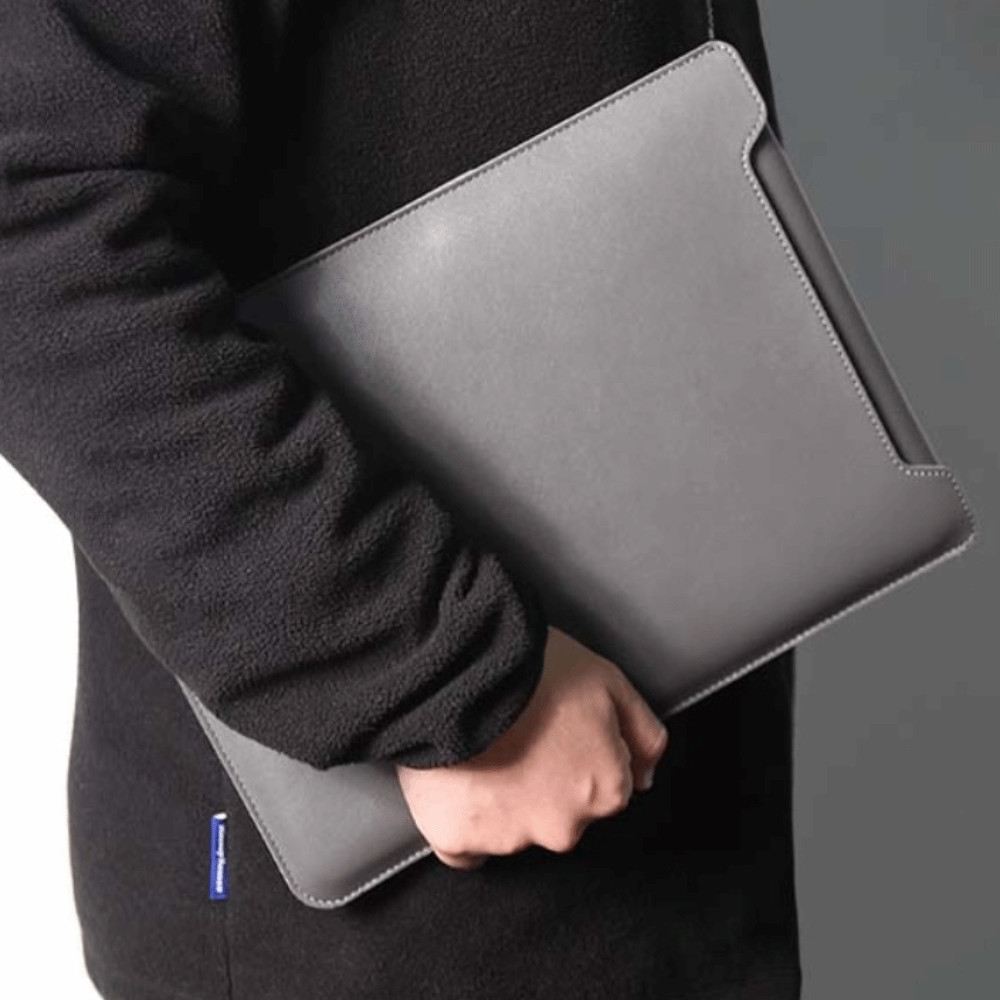 PU Leather 14 In Laptop Sleeve Bag Waterproof Stain-resistant Laptop Sleeve Case Ultra-thin Adjustab
