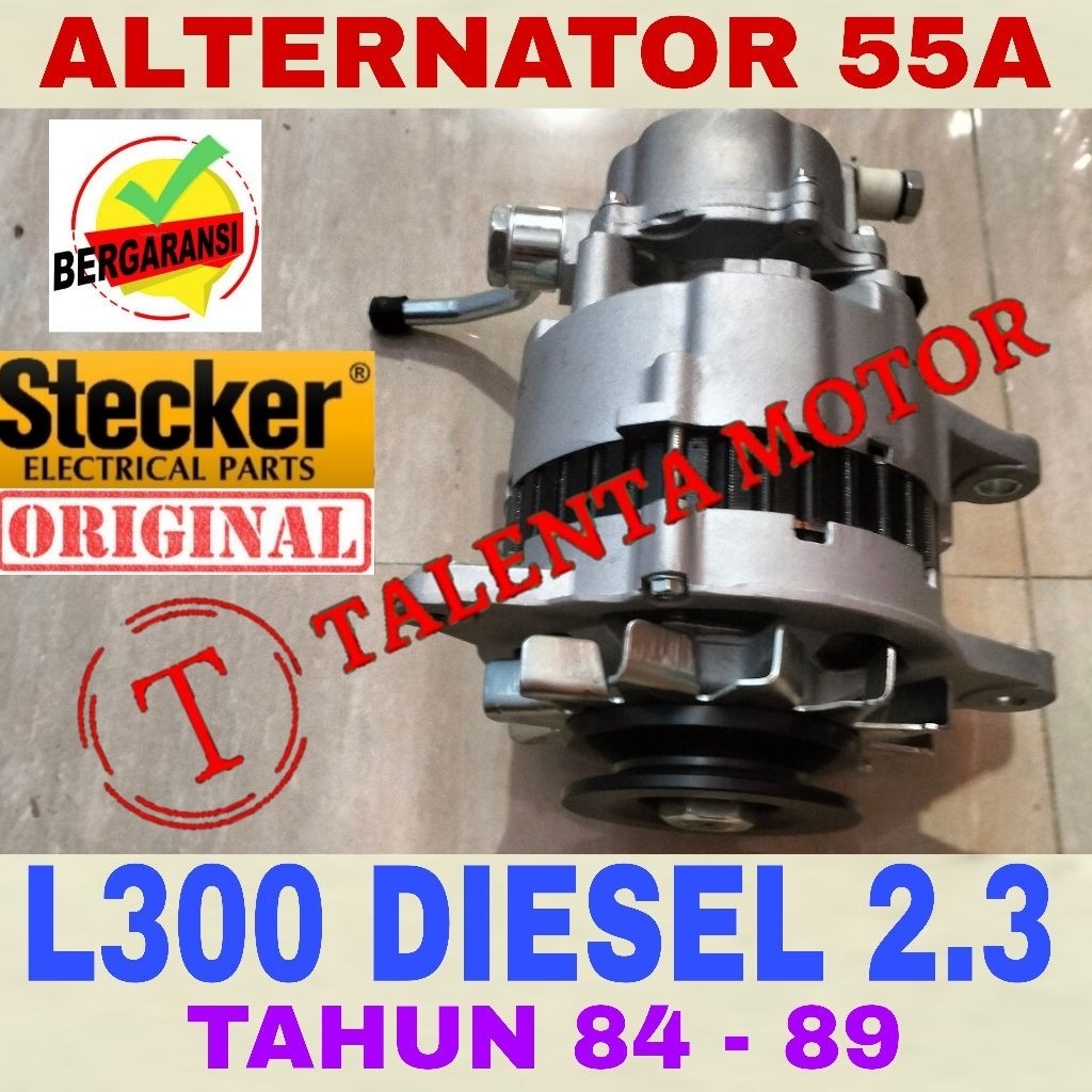 55A. BERGARANSI. ALTERNATOR L300 DIESEL 2.3 SOLAR DINAMO AMPER AMPERE ISI CAS STECKER ORIGINAL